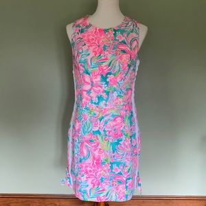 Mila Stretch Shift Dress in Hot on the Scene